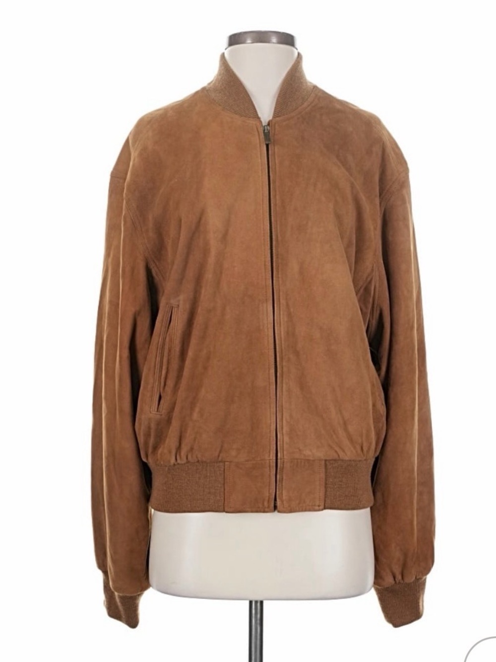 Vintage 90s Coach Suede Bomber Jacket in Camel